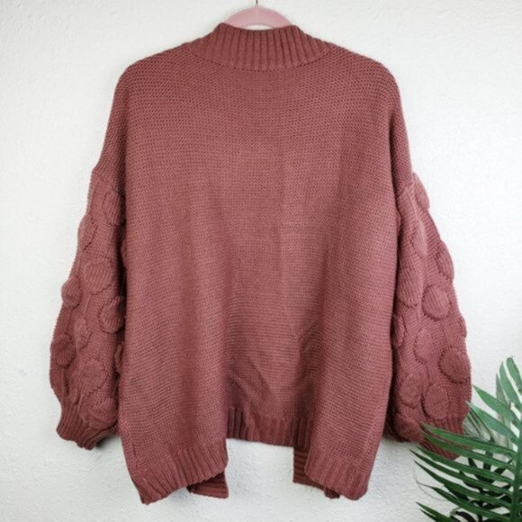 TOBI Shannon Oversized Bohemian Slouchy Chunky Knit Cardigan Balloon Sleeve Boho - Picture 4 of 15